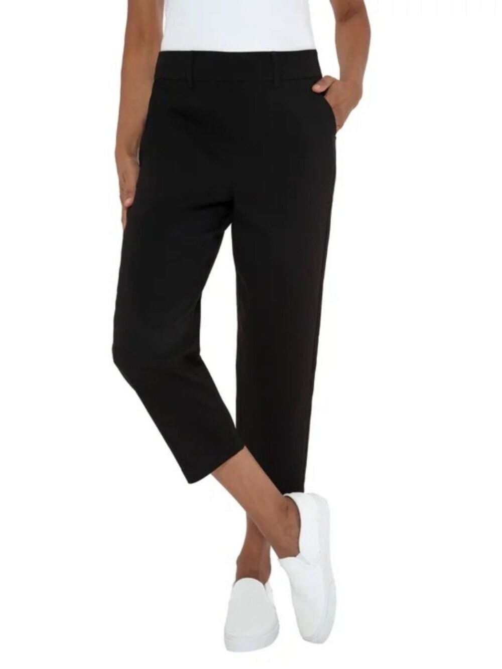 Mario Serrani Black Tailored Cropped Capris